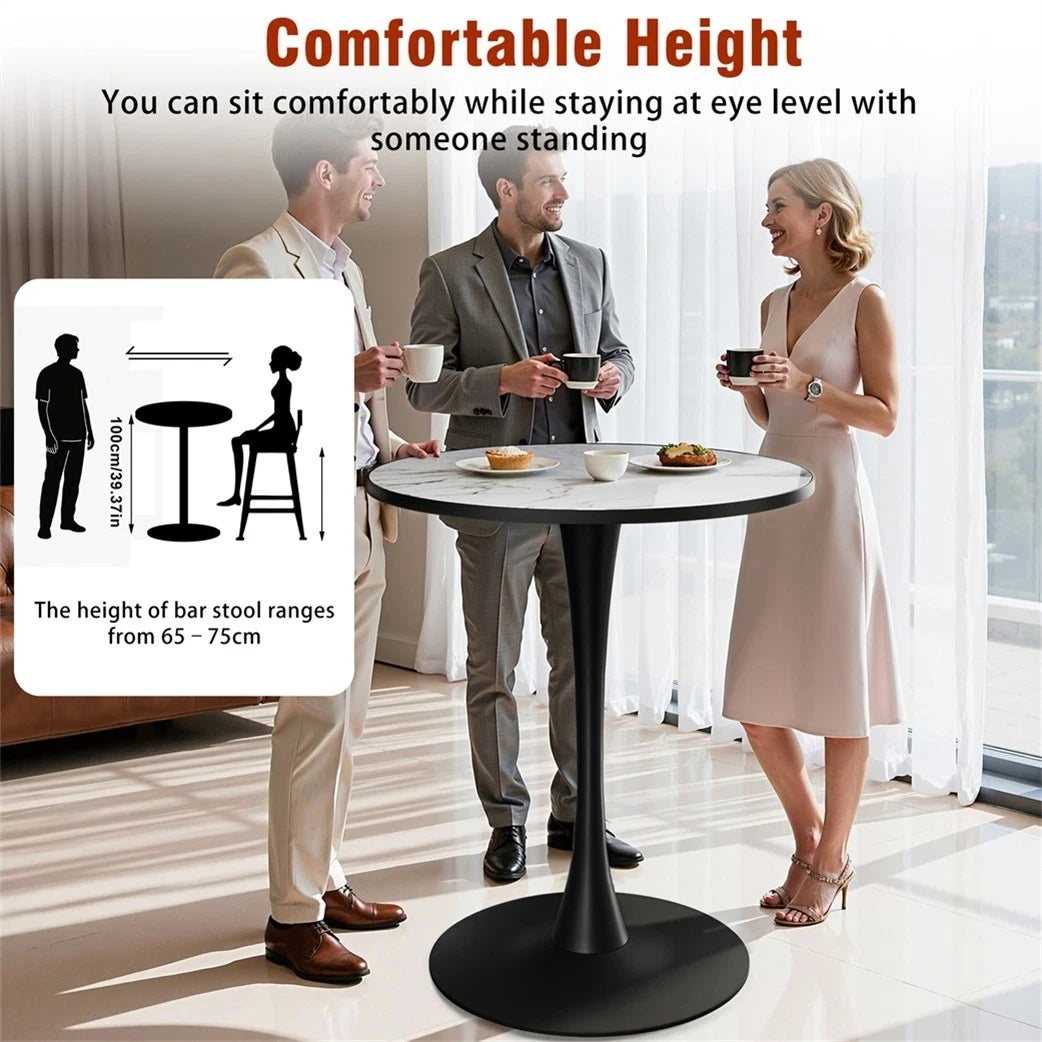 Wisfor Modern Round Bar Table With Sintered Stone Top