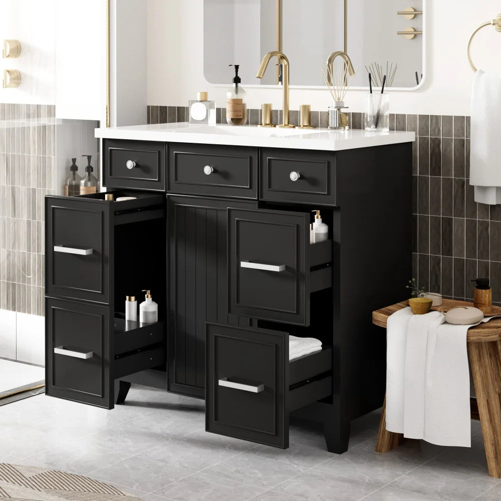 LWOH Bathroom Vanity With Sink Top And Soft Closing Doors