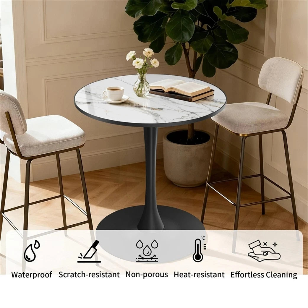 Wisfor Modern Round Bar Table With Sintered Stone Top