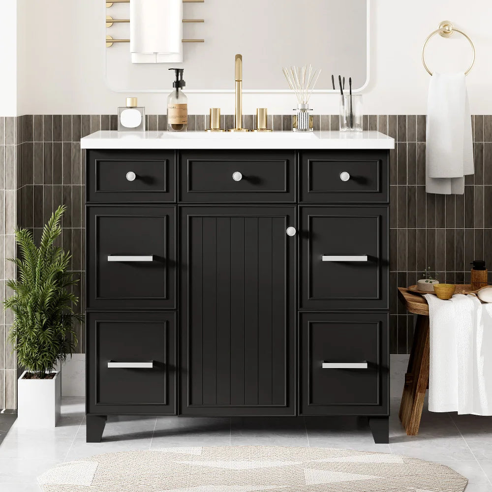 LWOH Bathroom Vanity With Sink Top And Soft Closing Doors
