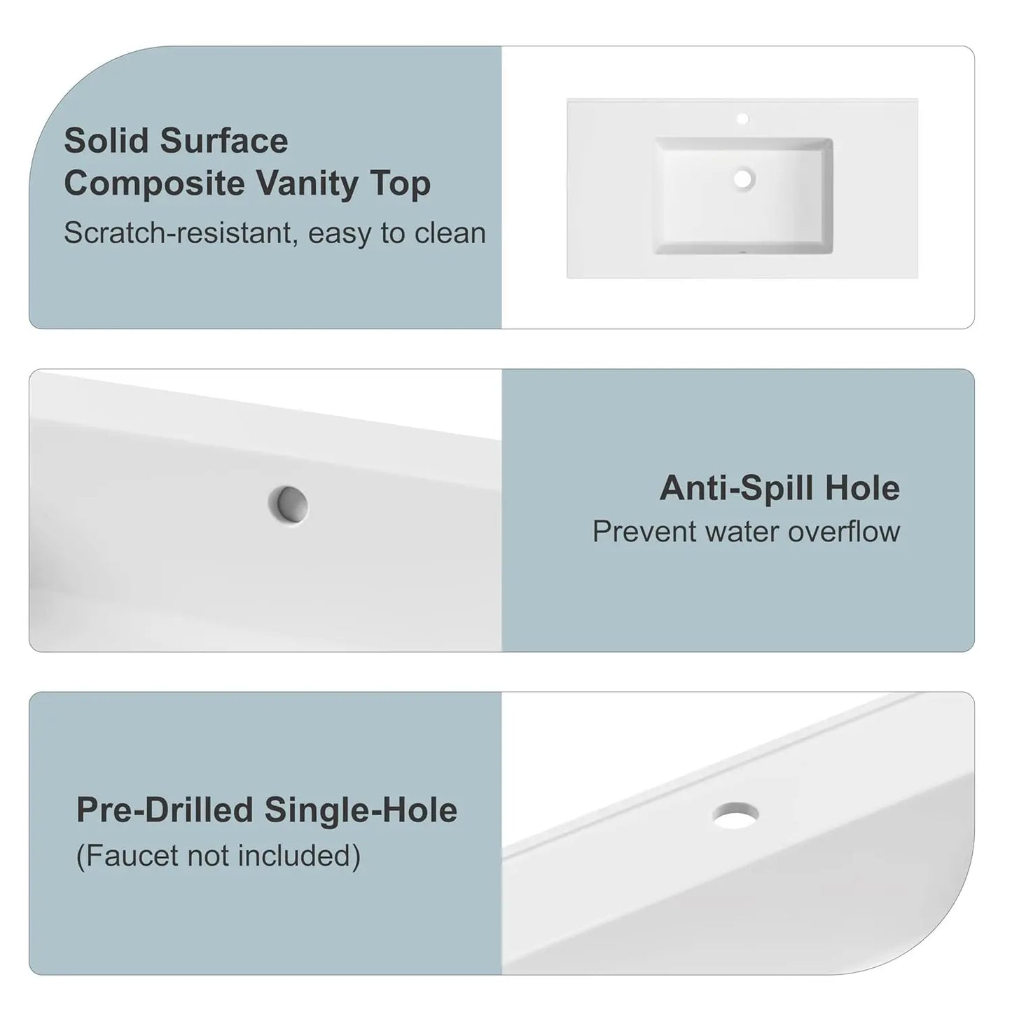 Guangbai Modern Bathroom Vanity With Integral Top