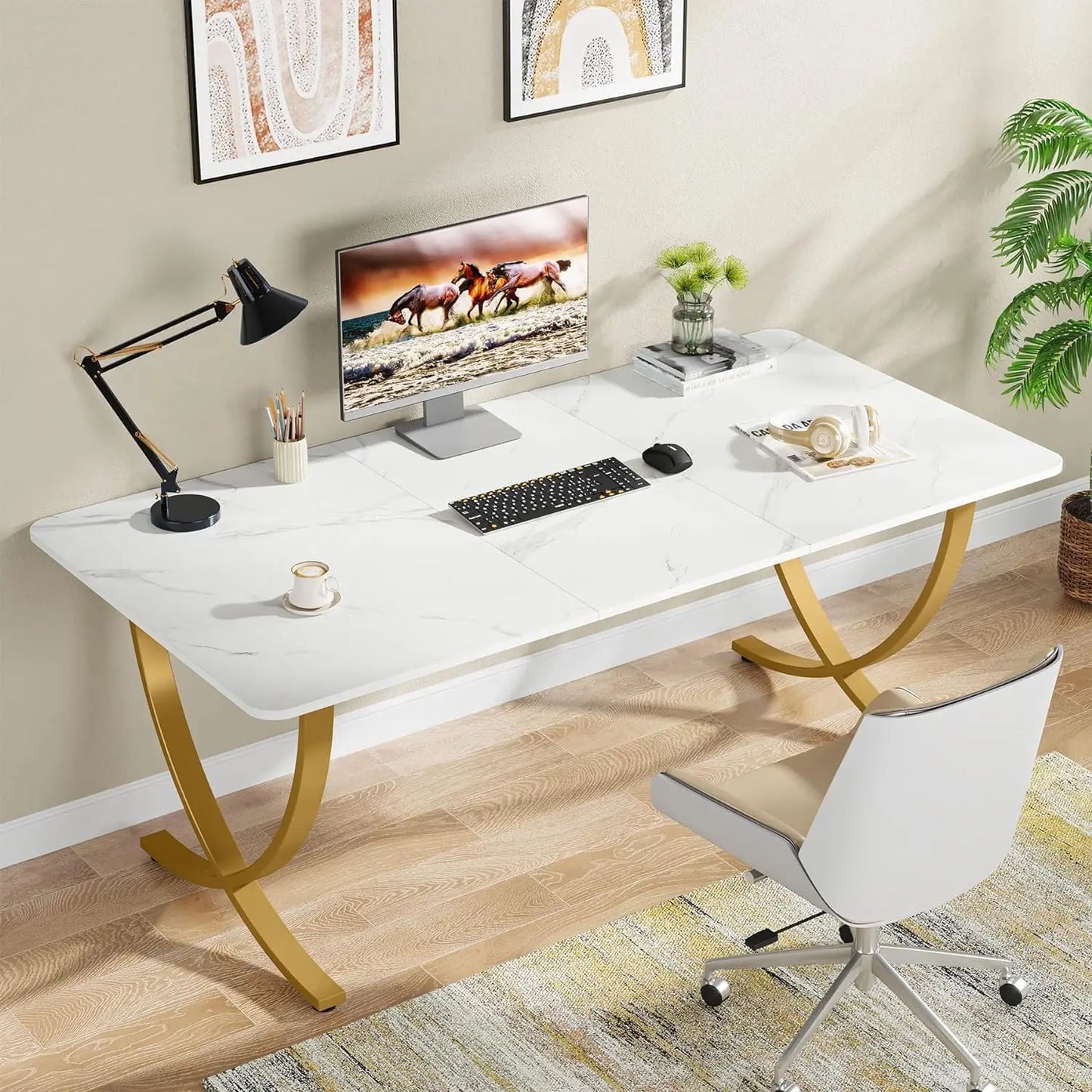Little Tree Executive Desk Modern Office Desk for Home Office