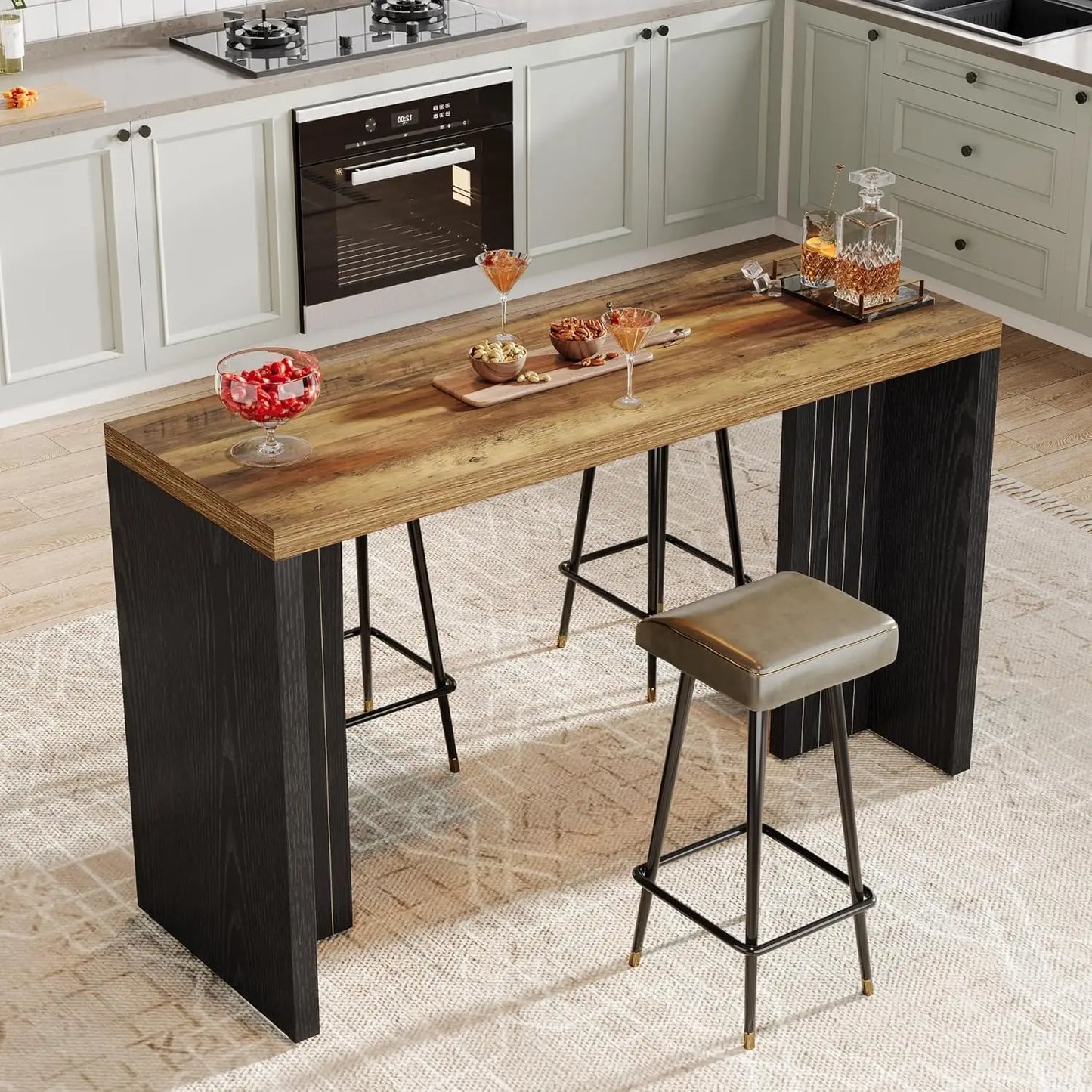 Little Tree Modern Freestanding Home Bar Unit for Kitchen and Living Room