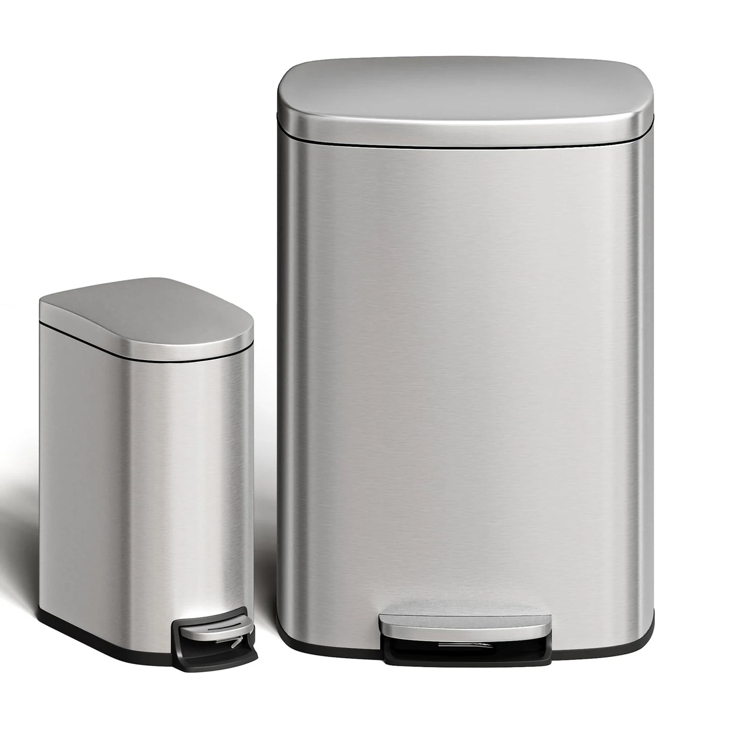 Twister Stainless Steel Trash Can Set for Kitchen and Bathroom