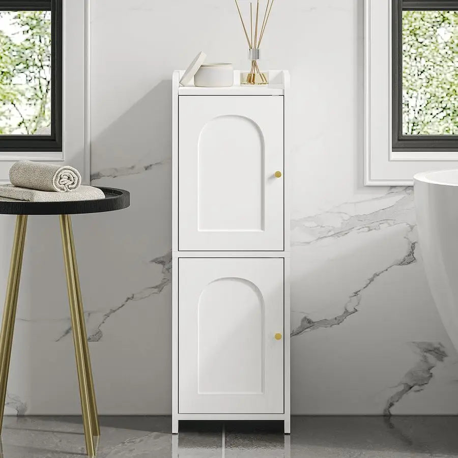 Bathroom Storage Cabinet With Adjustable Shelves And Double Doors