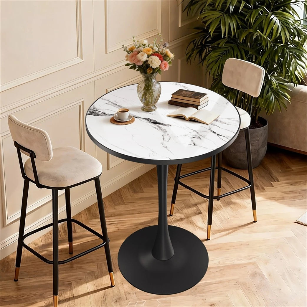 Wisfor Modern Round Bar Table With Sintered Stone Top