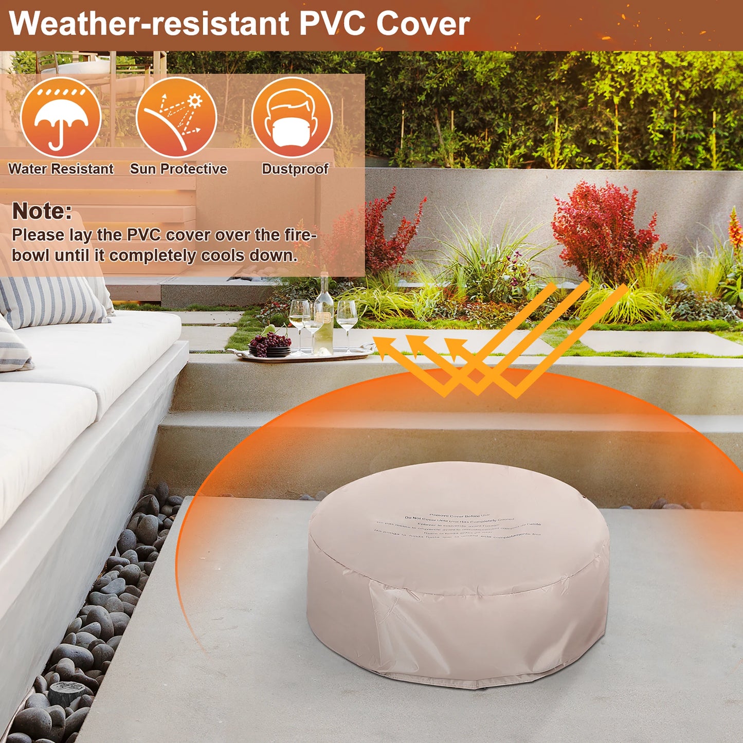 HOMASIS 7-Piece Patio Rattan Wicker Set With Gas Fire Pit