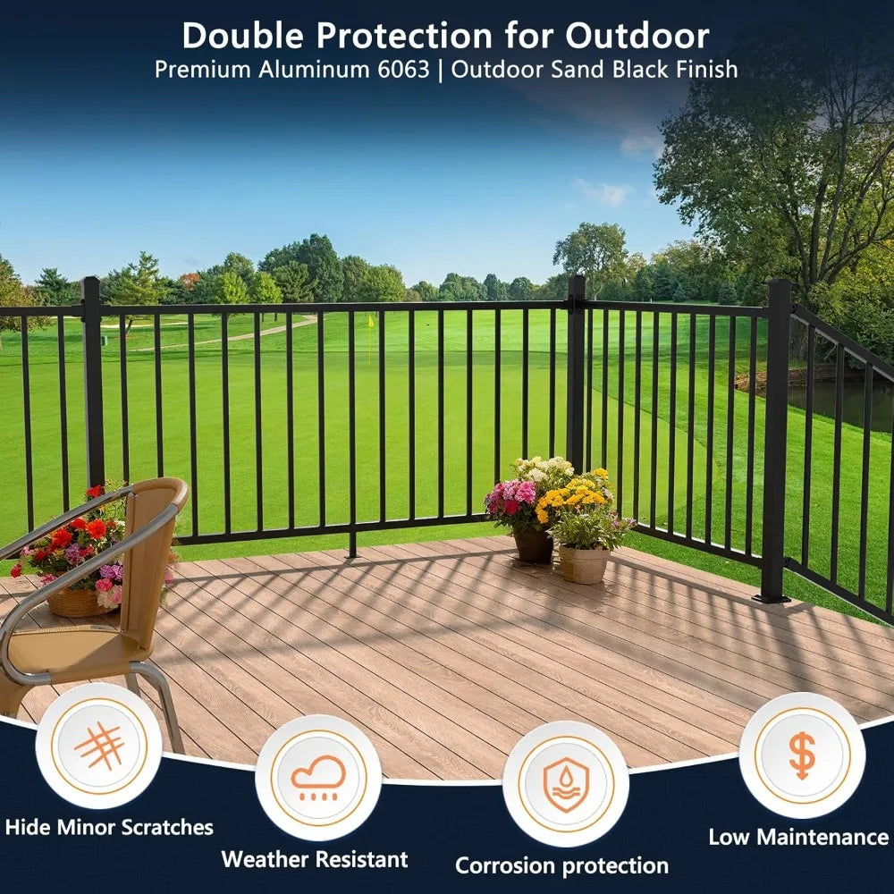 Aluminum Deck Railing Kit Outdoor Porch Railings Snap Fit Design