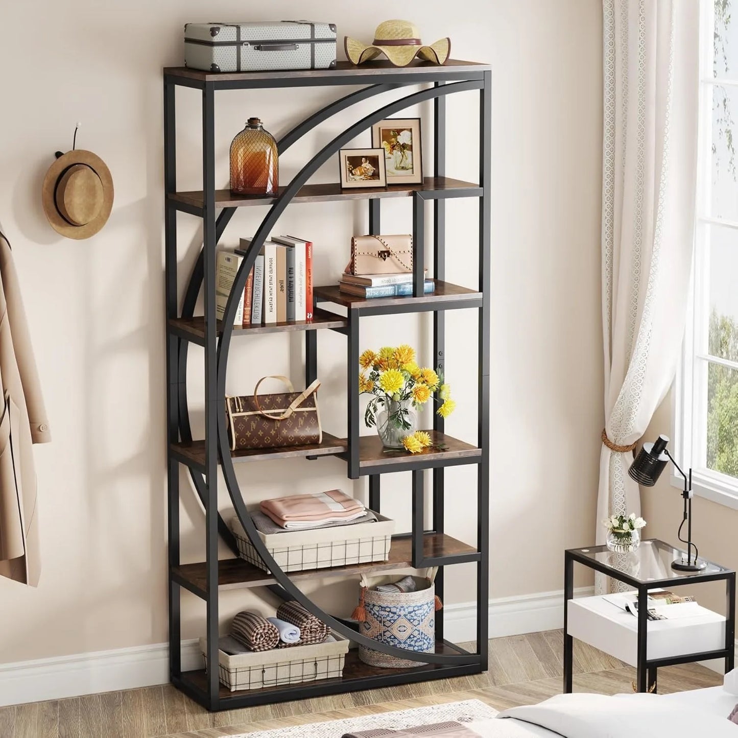 Little Tree Industrial 5-Tier Etagere Bookcase Shelving Unit