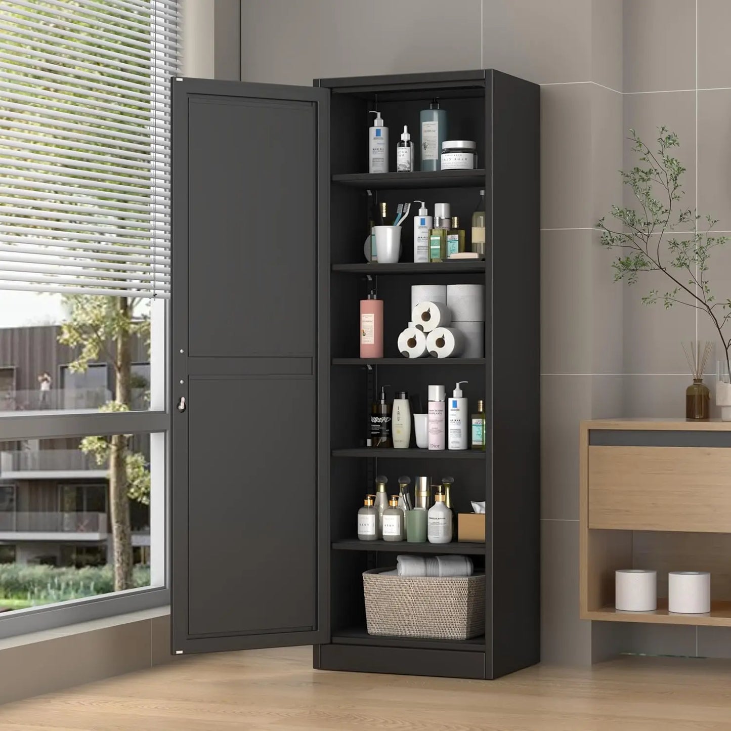 Metal Locker Cabinet With Locking Door For Office Use