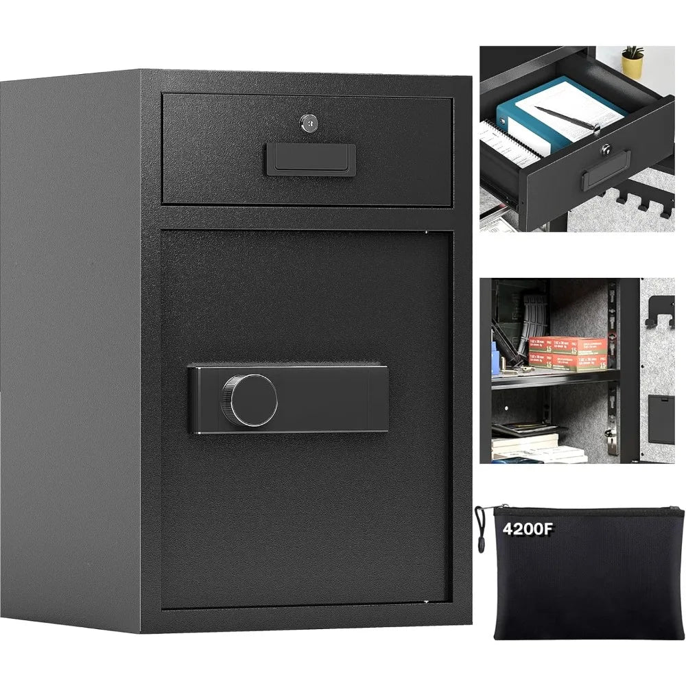 Fireproof Waterproof Safe Box With Drawer And Three Unlock Methods