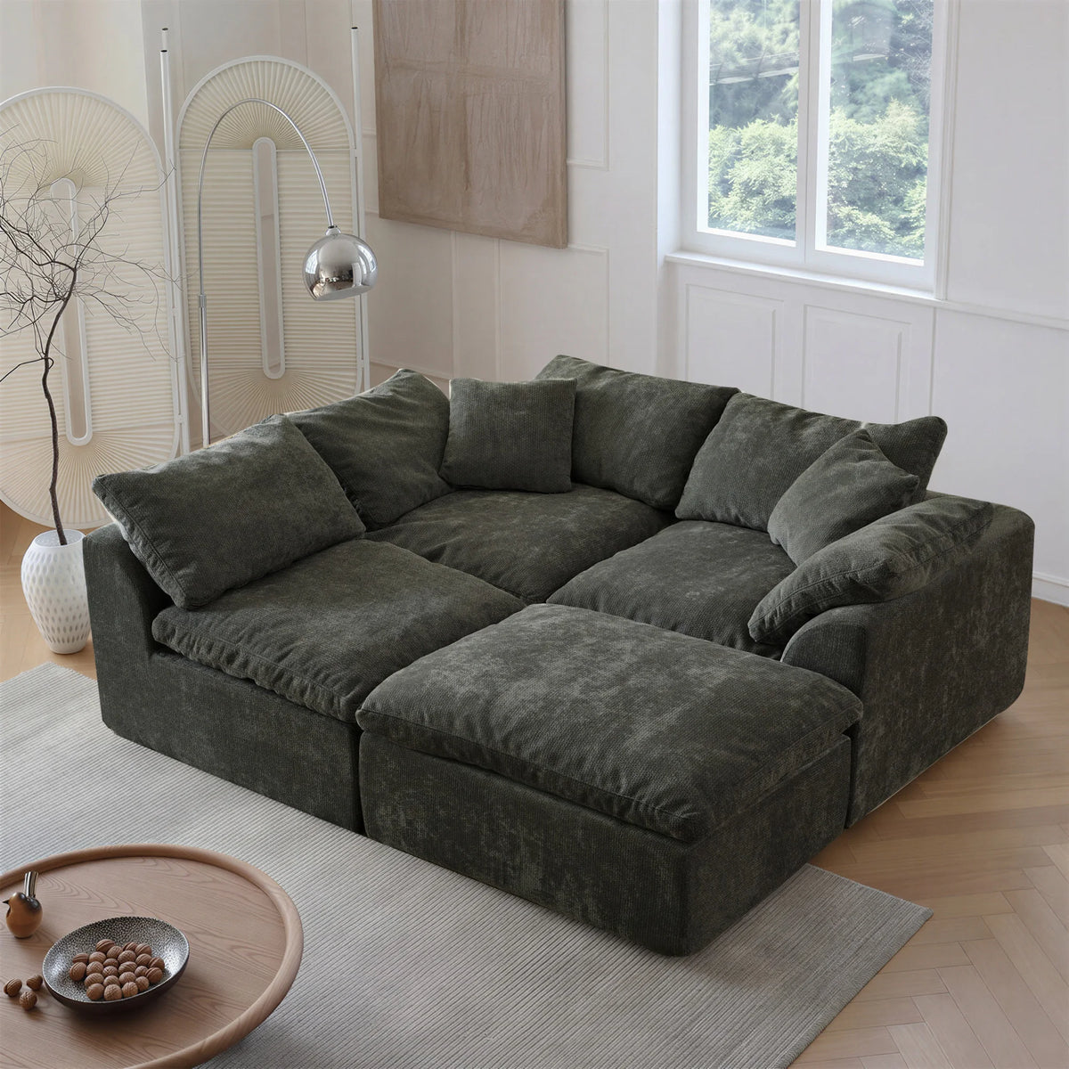 Yeflixvrau Modern Modular Sectional Sofa Cloud Couch Deep Seat Sofa