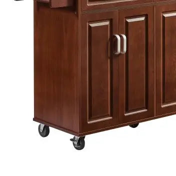 Portable Kitchen Island Cart On Wheels With Two Drawers