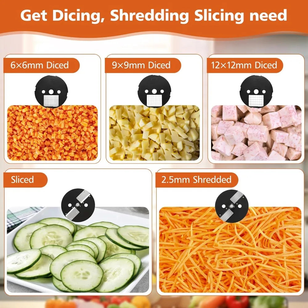 DAFIFY Electric Vegetable Chopper 5 In 1 Commercial Processor