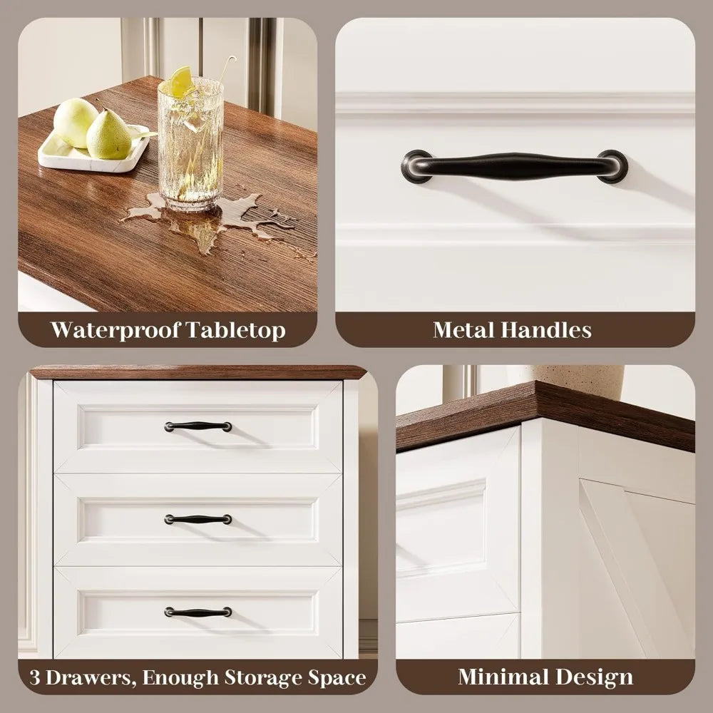 Nightstand With Drawers Rustic Wood End Table For Bedroom