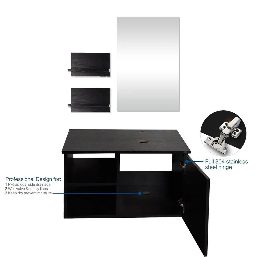 Floating Bathroom Vanity Cabinet With Sink Vessel Mirror