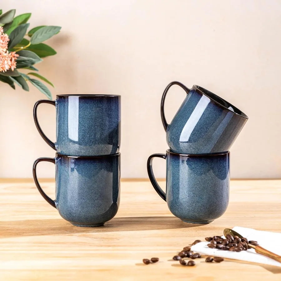 416 Piece Reactive Glaze Ceramic Dinnerware Set Mugs Dishwasher Safe