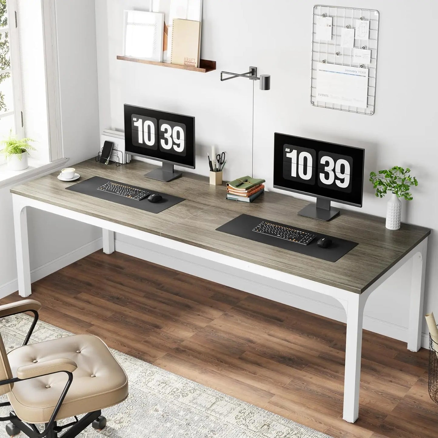 Little Tree 78.7-Inch Extra Long Computer Desk For HomeOfficeWorkspace WorkstationPro