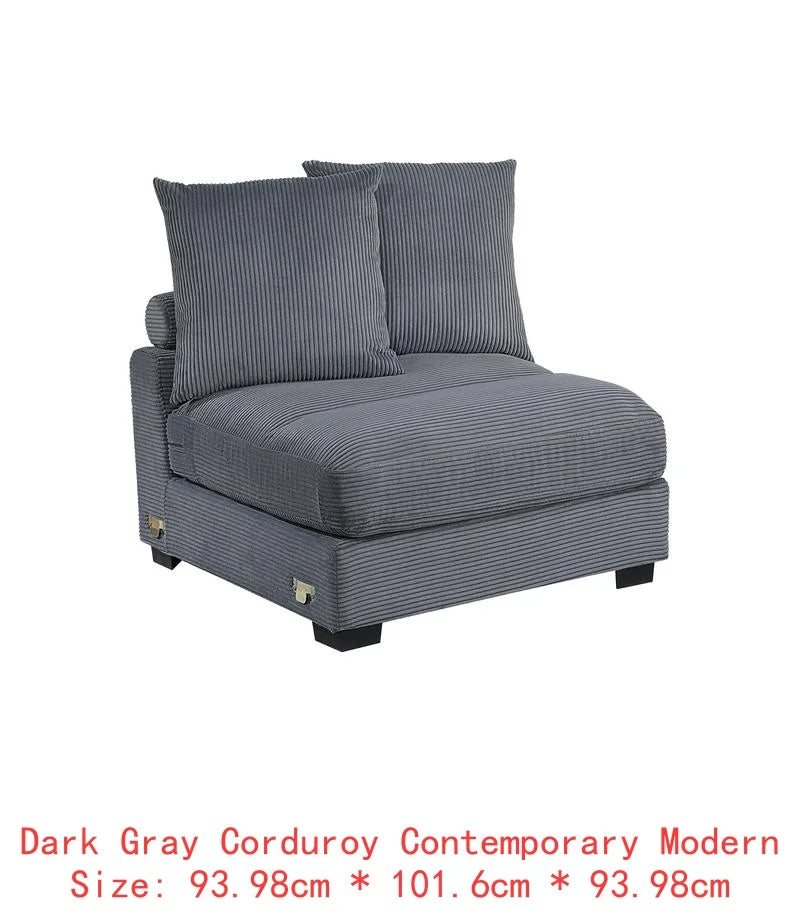 6-Piece Modular Sectional Sofa Set With LAF And RAF Chairs