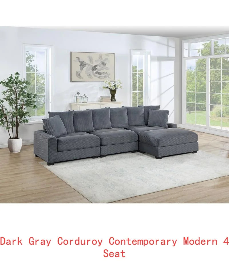 6-Piece Modular Sectional Sofa Set With LAF And RAF Chairs