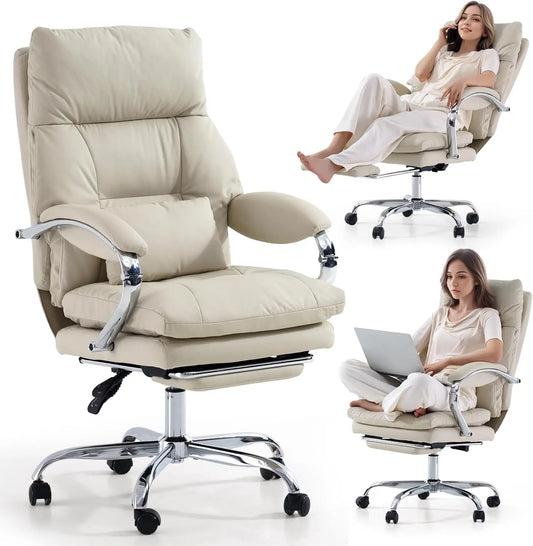 Ergonomic Executive Office Chair With Armrests And Foot Rest