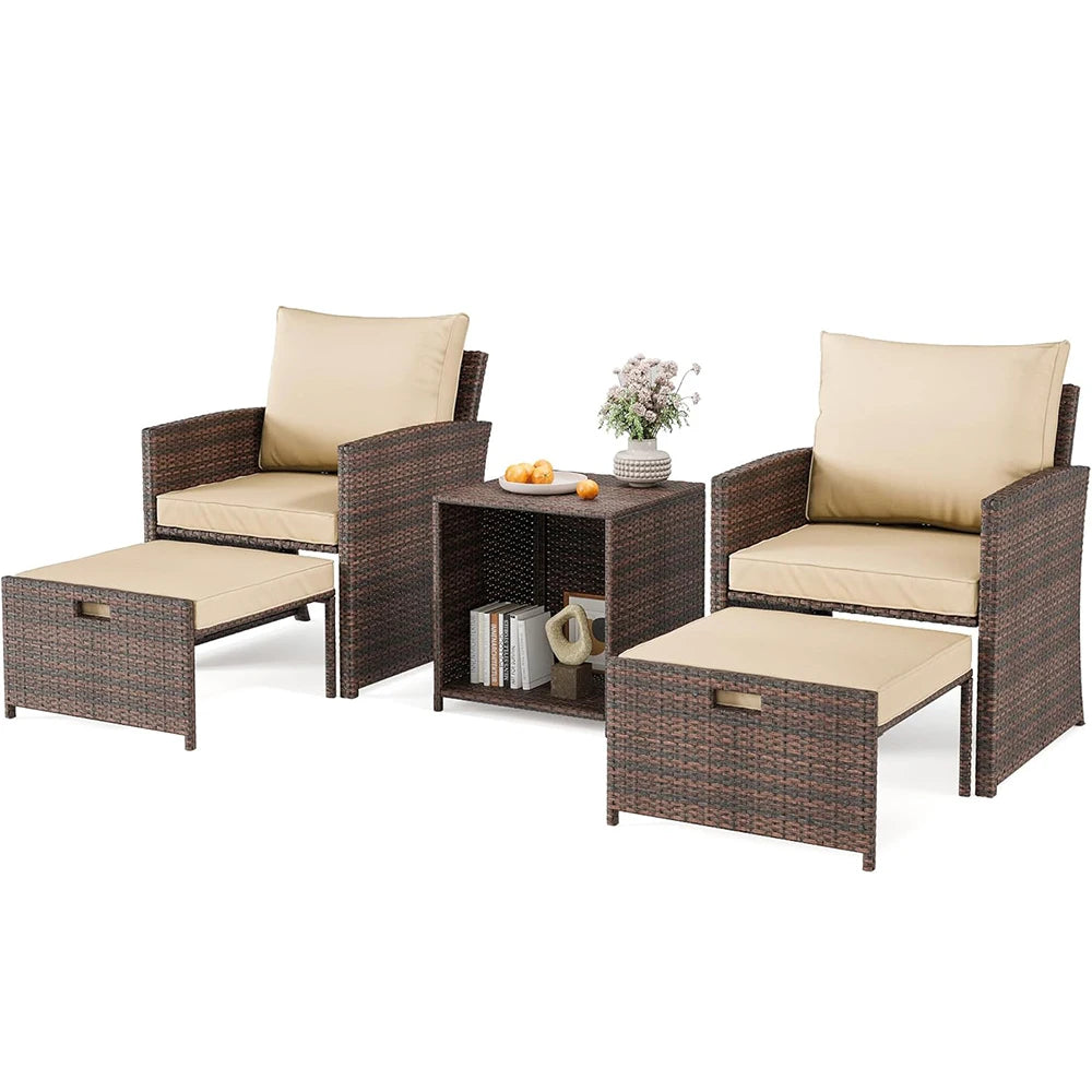 HiMISS All Weather PE Rattan Patio Set With Cushions