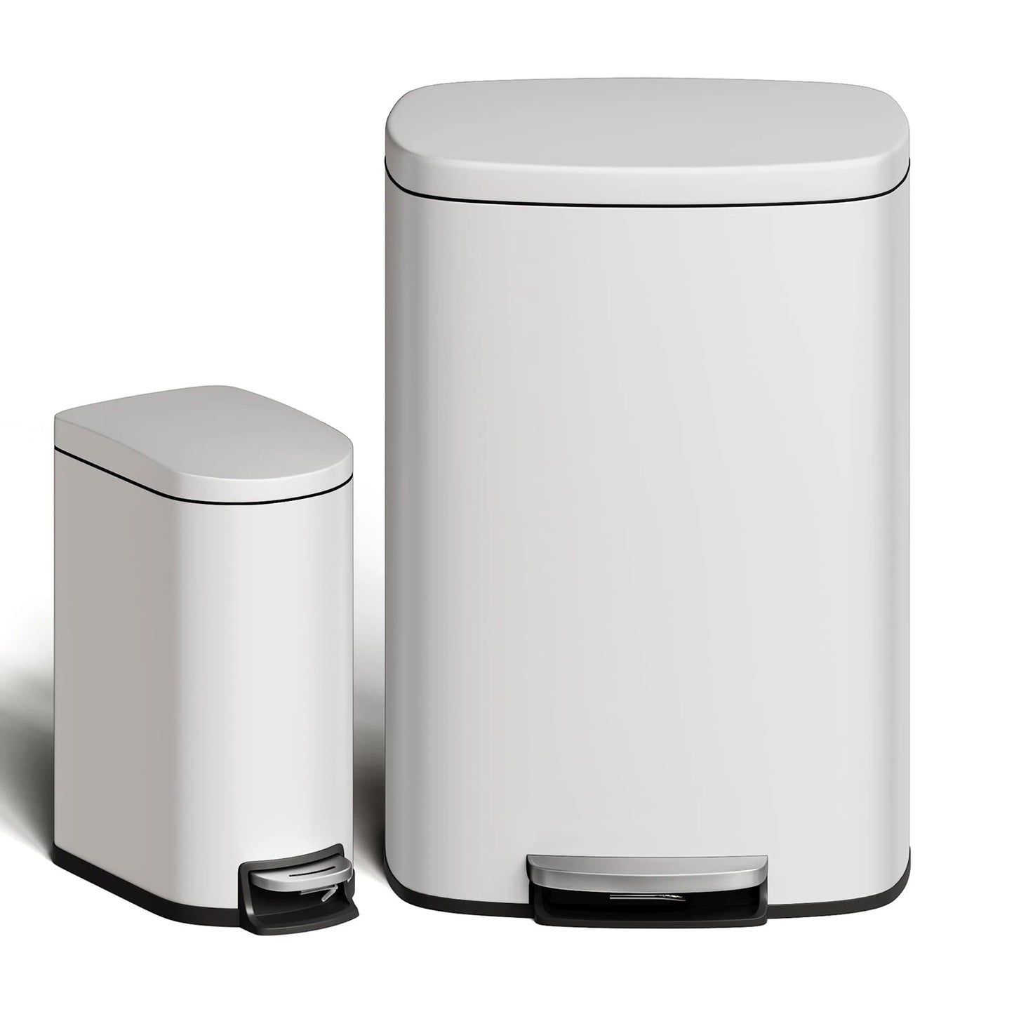 Twister Stainless Steel Trash Can Set for Kitchen and Bathroom