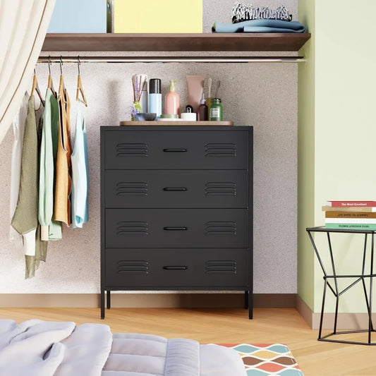 DAFIFY 4 Drawer Dresser Wood Bedroom Chest of Drawers