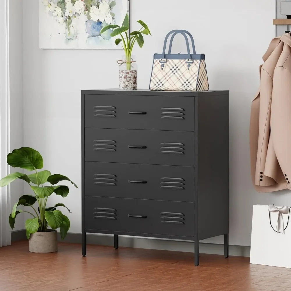 DAFIFY 4 Drawer Dresser Wood Bedroom Chest of Drawers