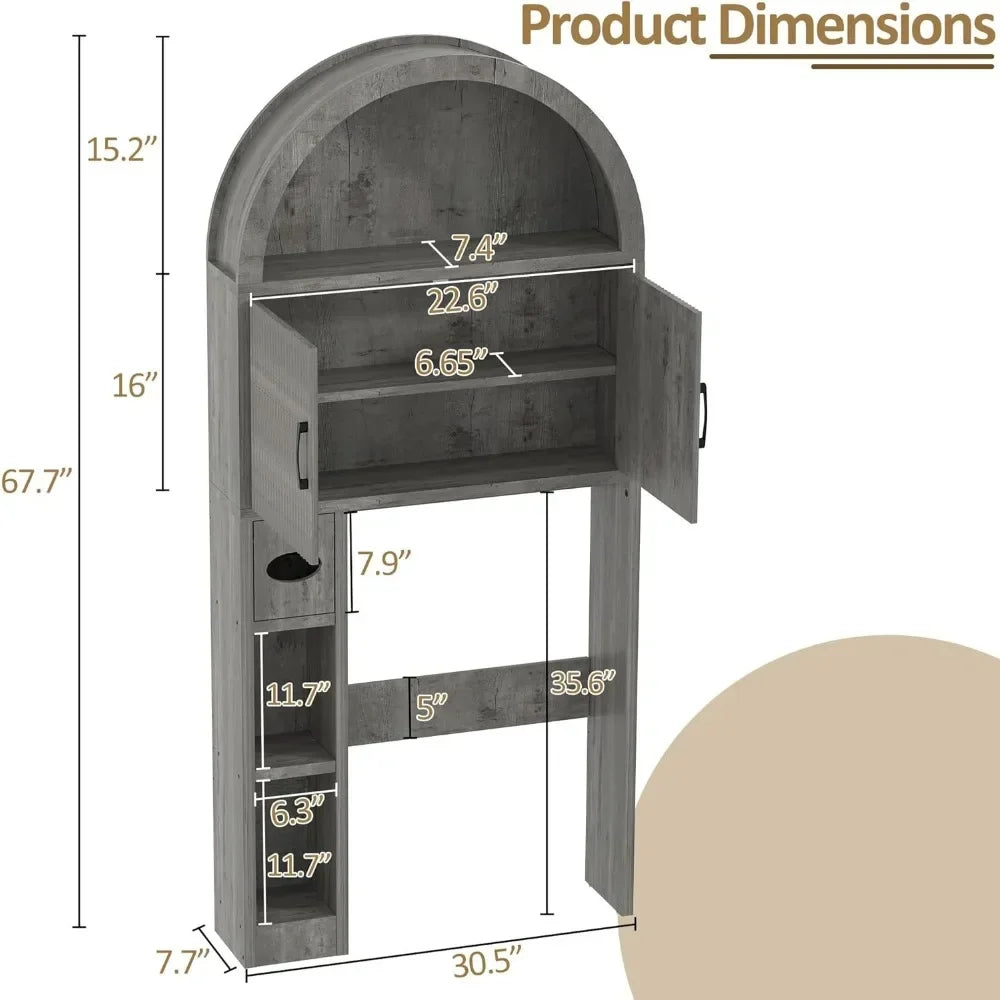 Over Toilet Storage Cabinet Freestanding Bathroom Organizer