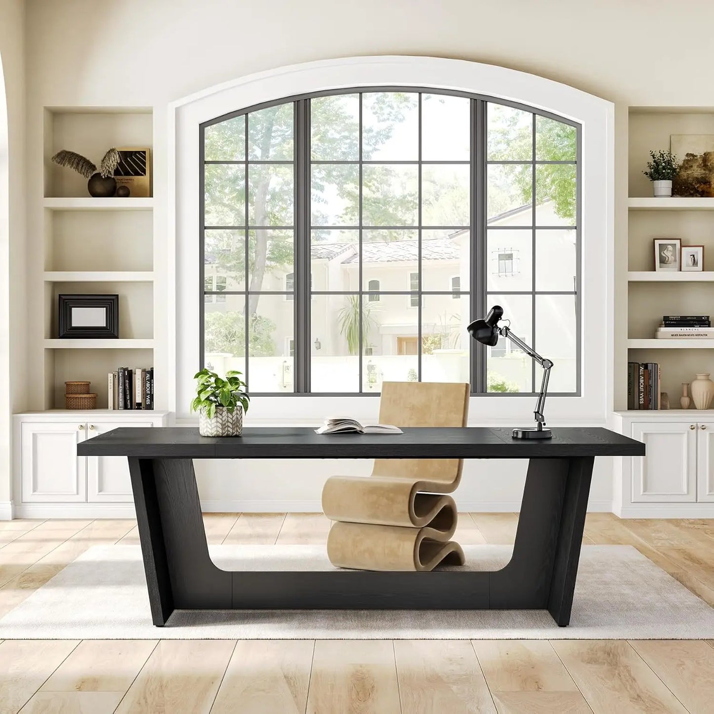 Little Tree Executive Desk Industrial Computer Desk for Home Office