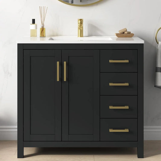 Guangbai Modern Bathroom Vanity With Integral Top