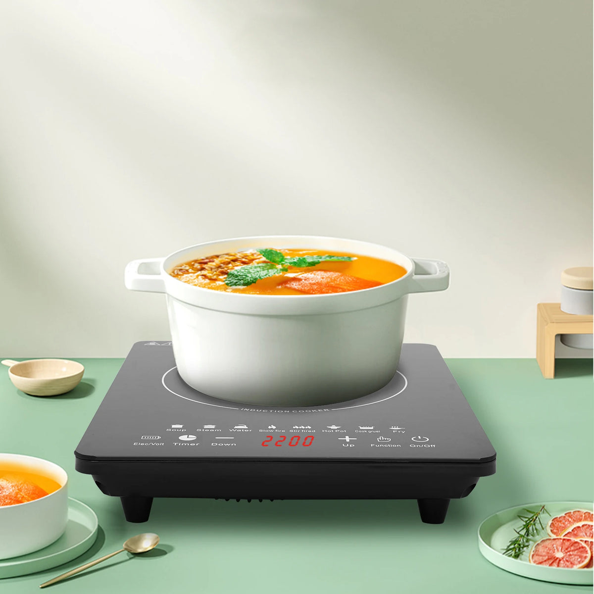 Smart Portable Induction Cooktop With Touch Panel And LCD Display