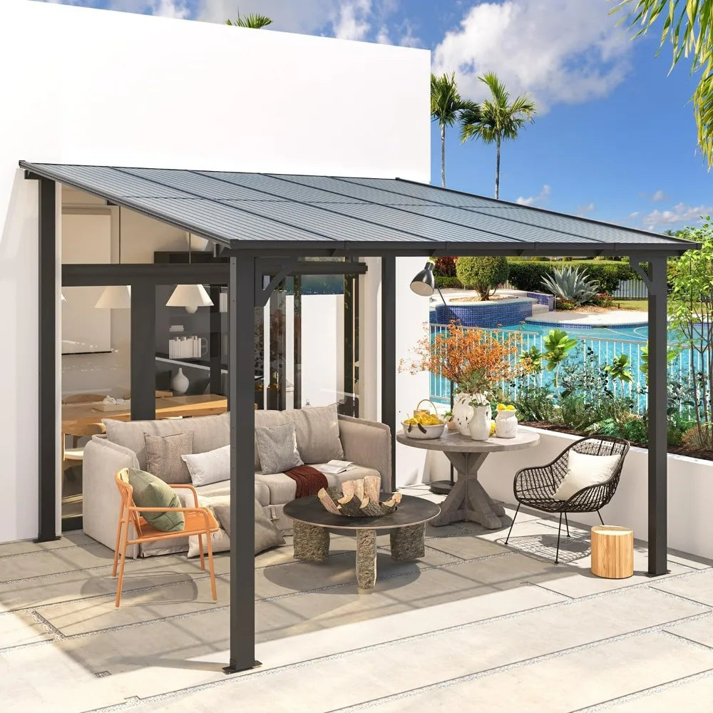 Outdoor Wall Mounted Gazebo Pergola For Patio Deck Porch