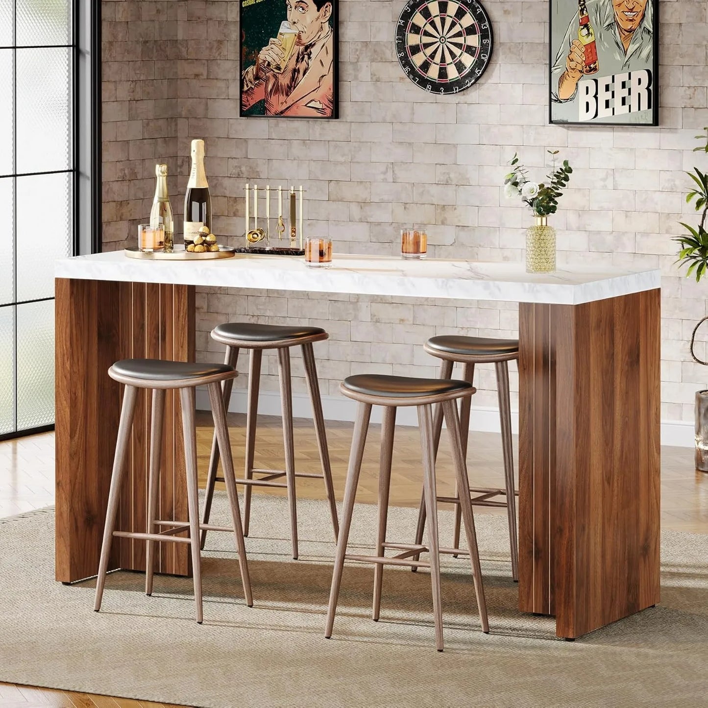 Little Tree Modern Freestanding Home Bar Unit for Kitchen and Living Room