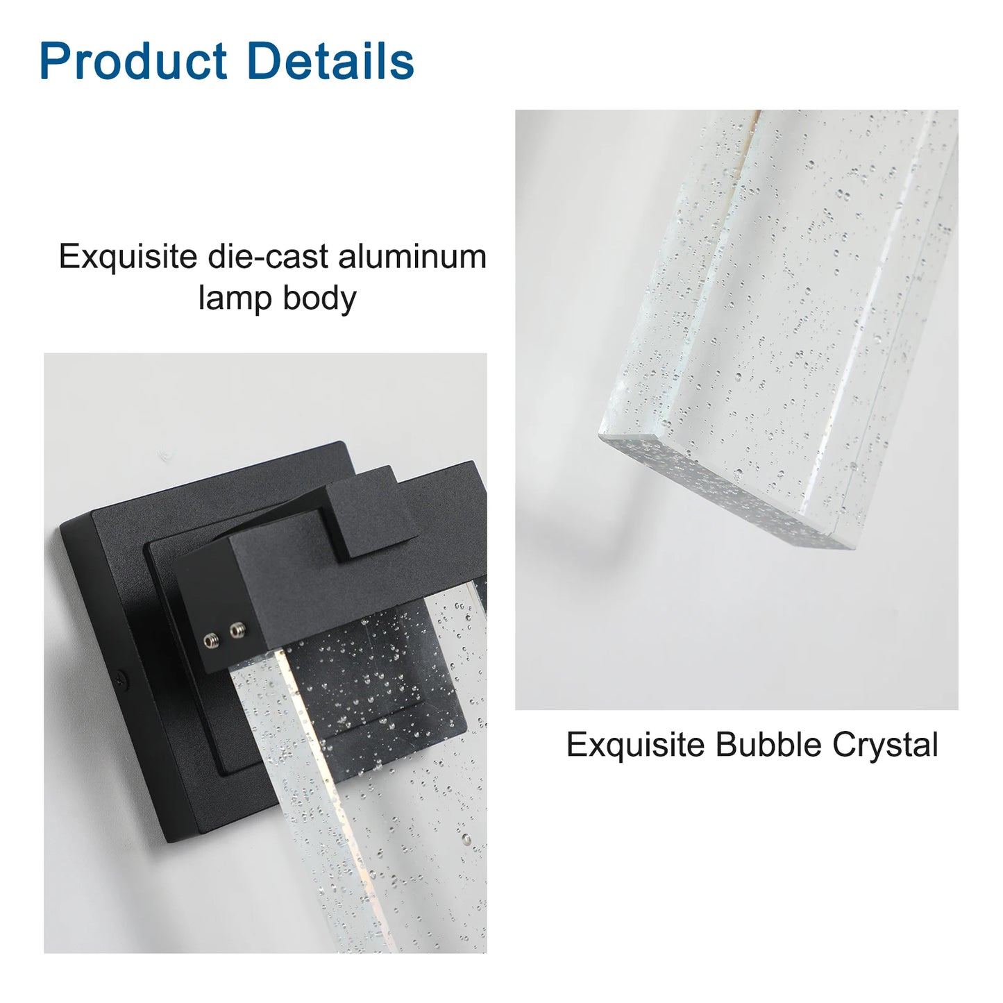ARLGSITE 2 Pack Outdoor LED Wall Light With Light Sensing Bubble Glass