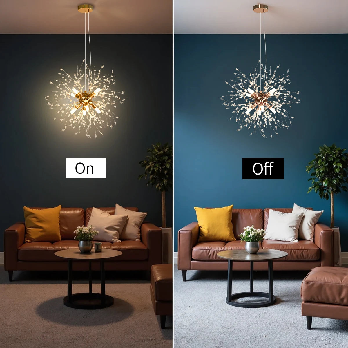 Crystal Dandelion Chandelier With G9 Bulbs For Living Room