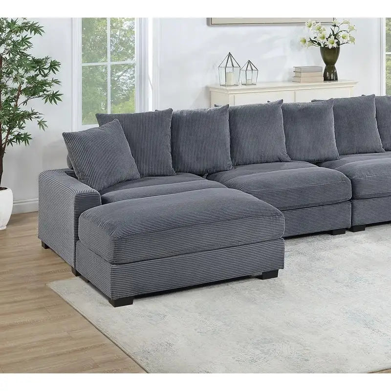 6-Piece Modular Sectional Sofa Set With LAF And RAF Chairs