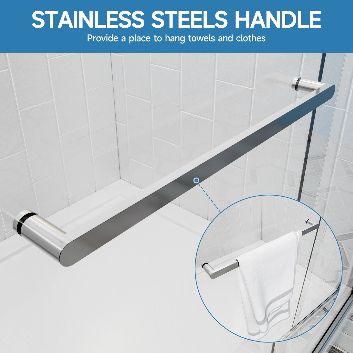 Sh.Kl Semi Frameless Tempered Glass Shower Door Walk In
