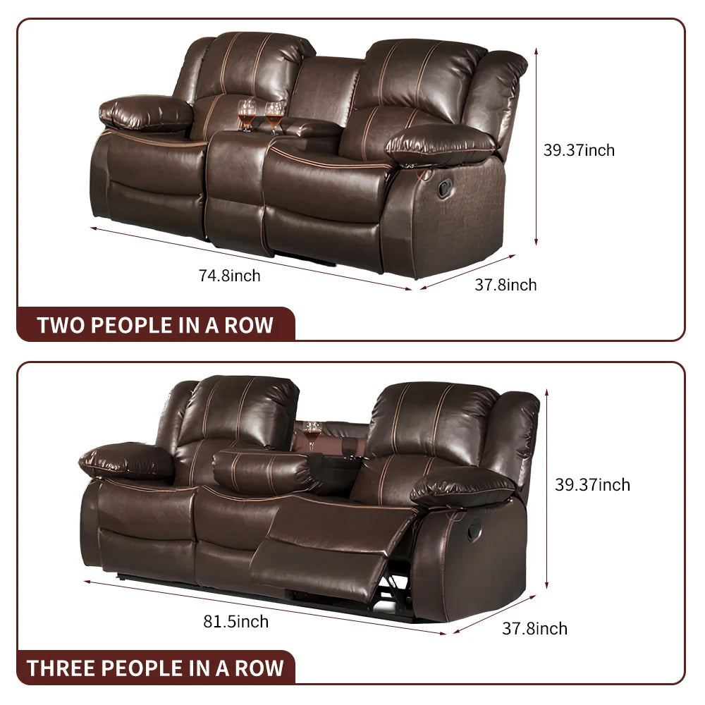 Power Loveseat Recliner Sofa Theater Seating Zero Gravity Electric Console