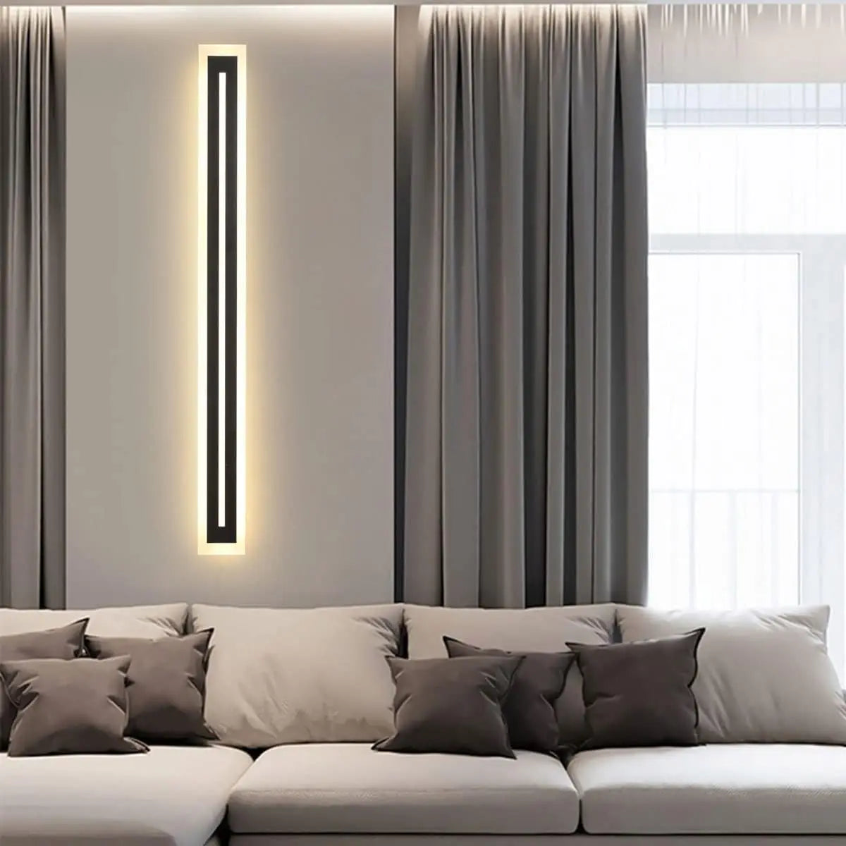 Outdoor Long Strip Modern LED Wall Sconce Fixture IP67 Frosted Acrylic