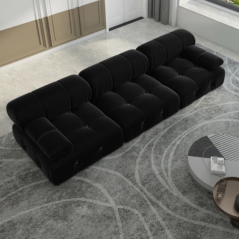 Sdorens Minimalist Modular Sectional Velvet Convertible Sofa