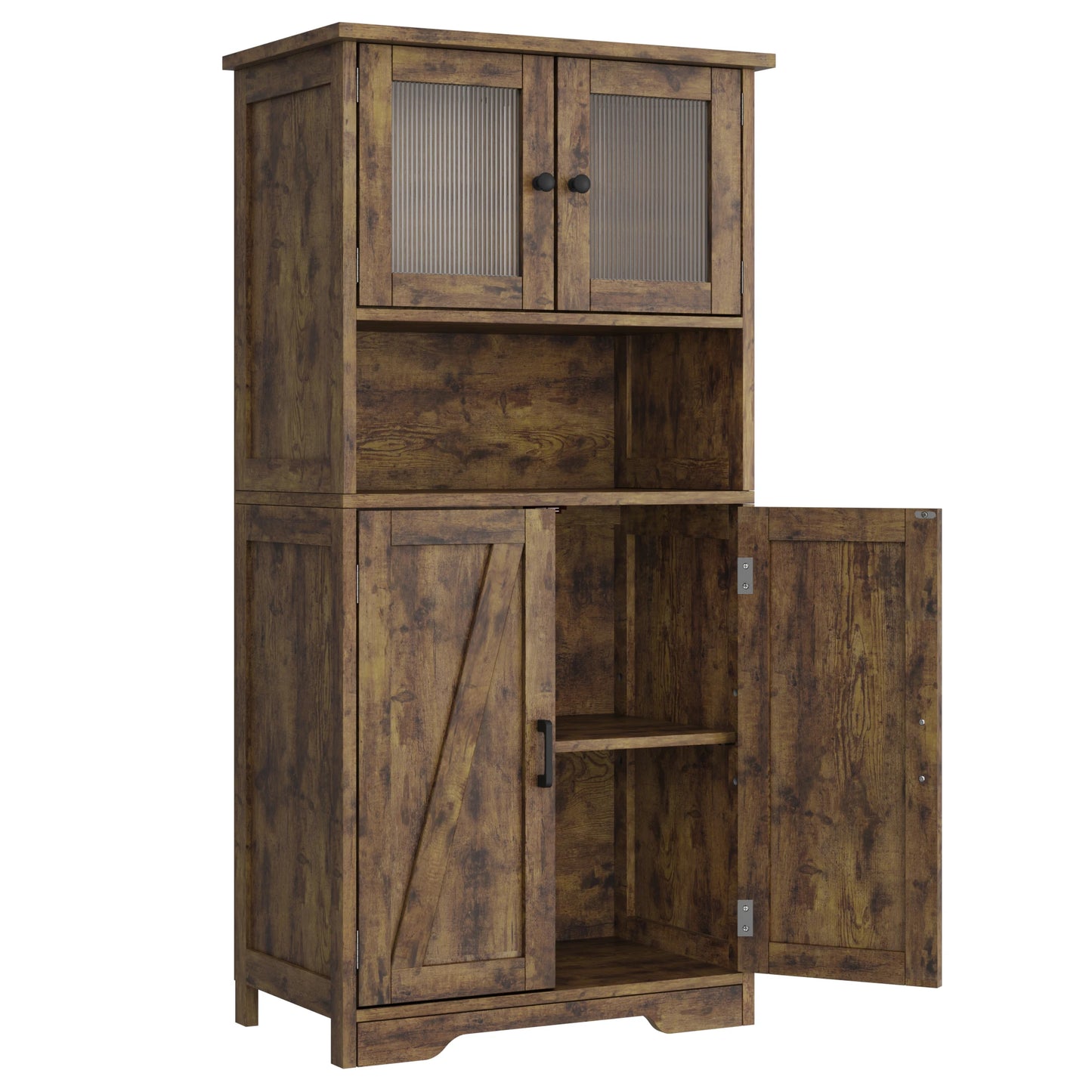 HobbyLane Free Standing Kitchen Pantry Cabinet With Doors