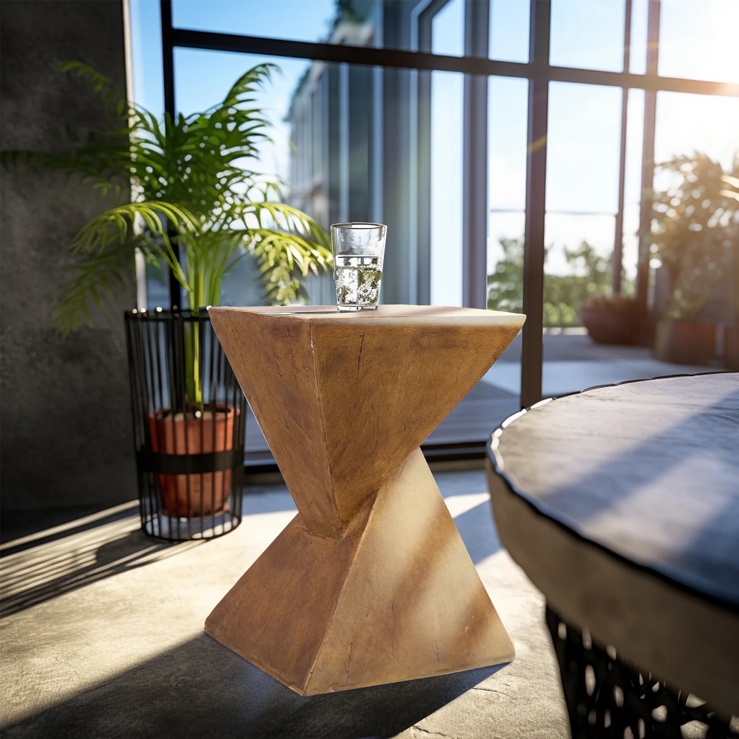 Wisfor Lightweight Concrete Triangle Side Table Indoor Outdoor