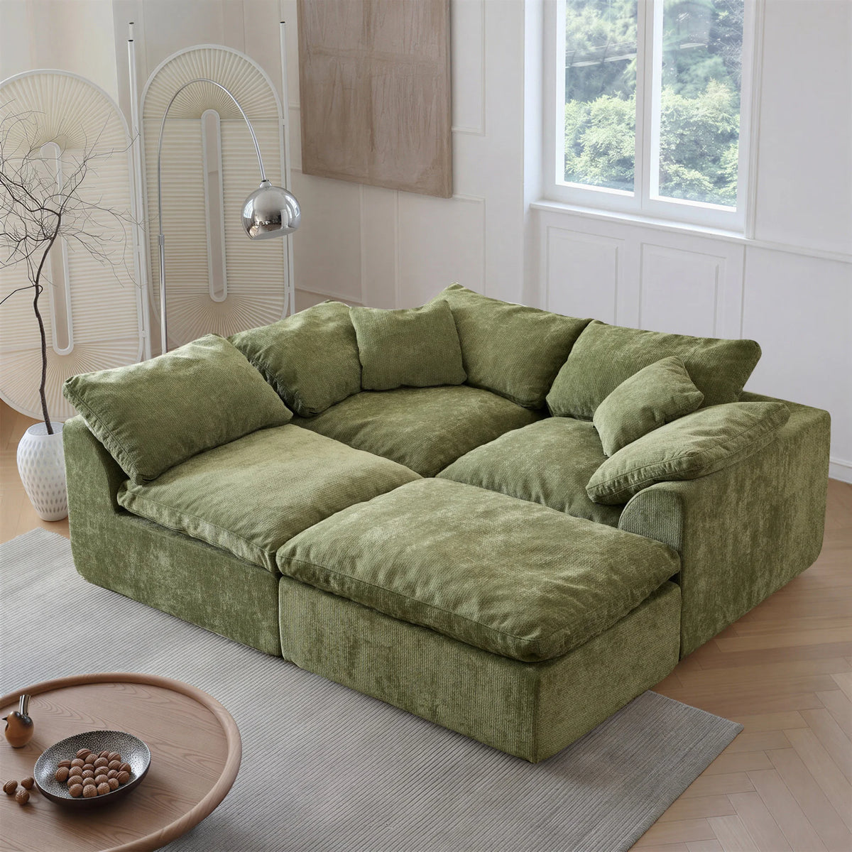 Yeflixvrau Modern Modular Sectional Sofa Cloud Couch Deep Seat Sofa