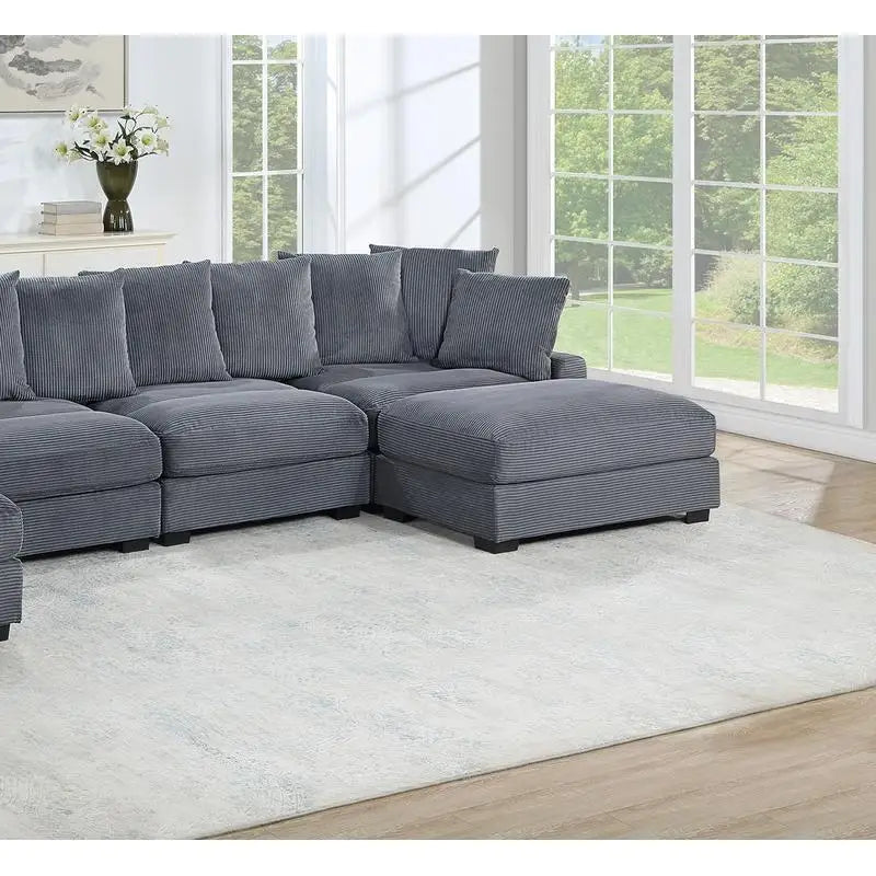 6-Piece Modular Sectional Sofa Set With LAF And RAF Chairs
