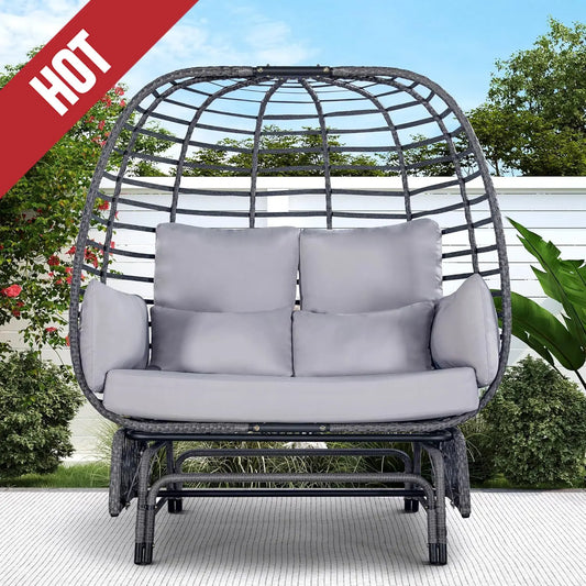 XMSJ Outdoor Double Egg Chair Patio 500lb Capacity