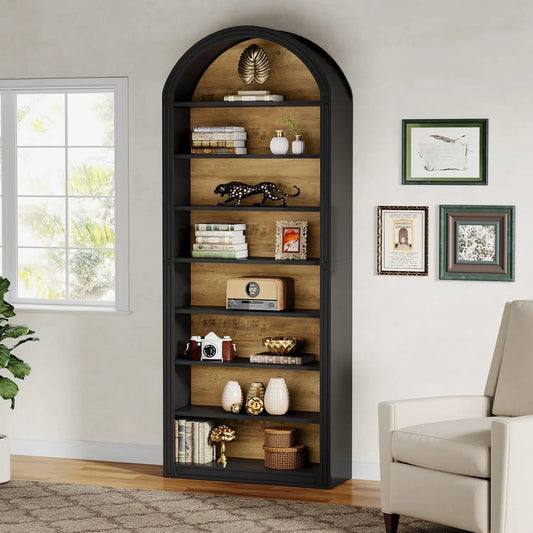 Little Tree Modern Arched 8 Tier Bookcase With Storage