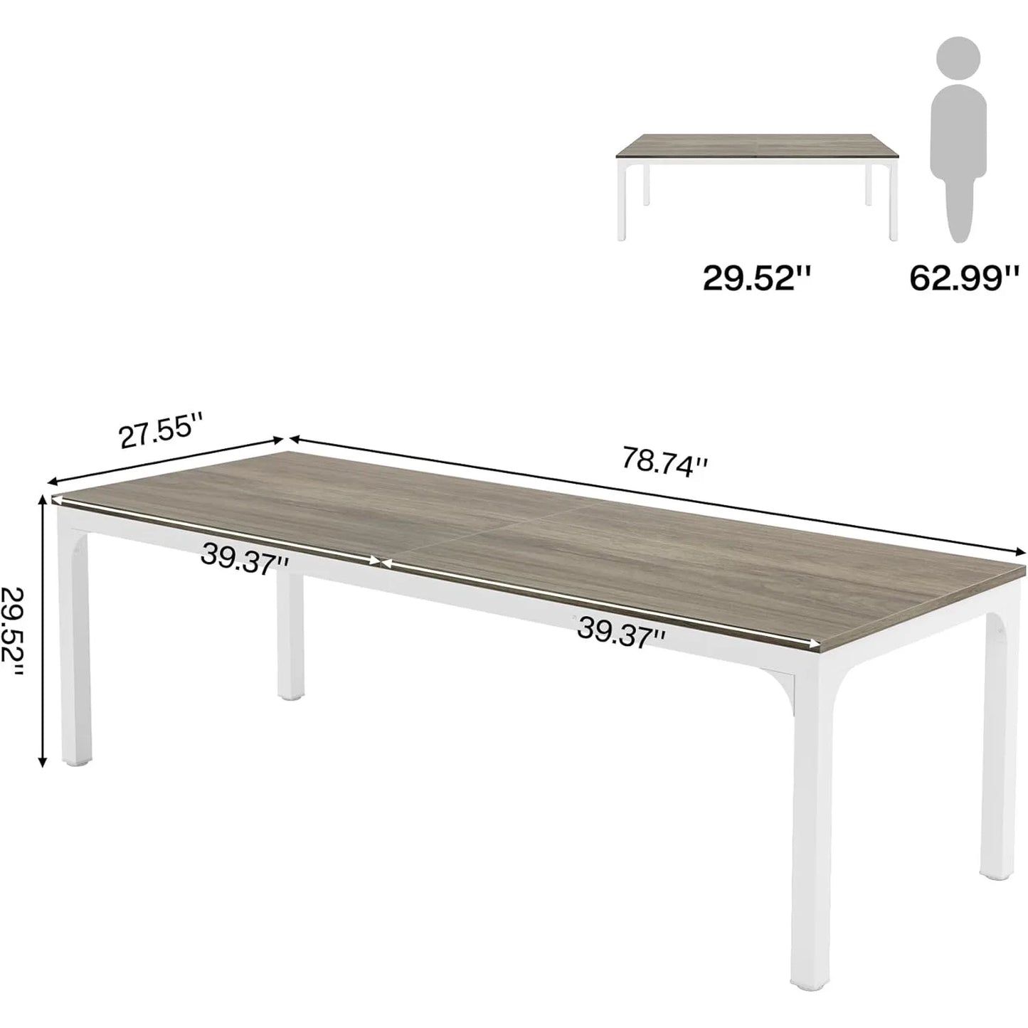 Little Tree 78.7-Inch Extra Long Computer Desk For HomeOfficeWorkspace WorkstationPro