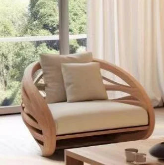 Minimalist Wooden Sofa With Modern Three Seater Design